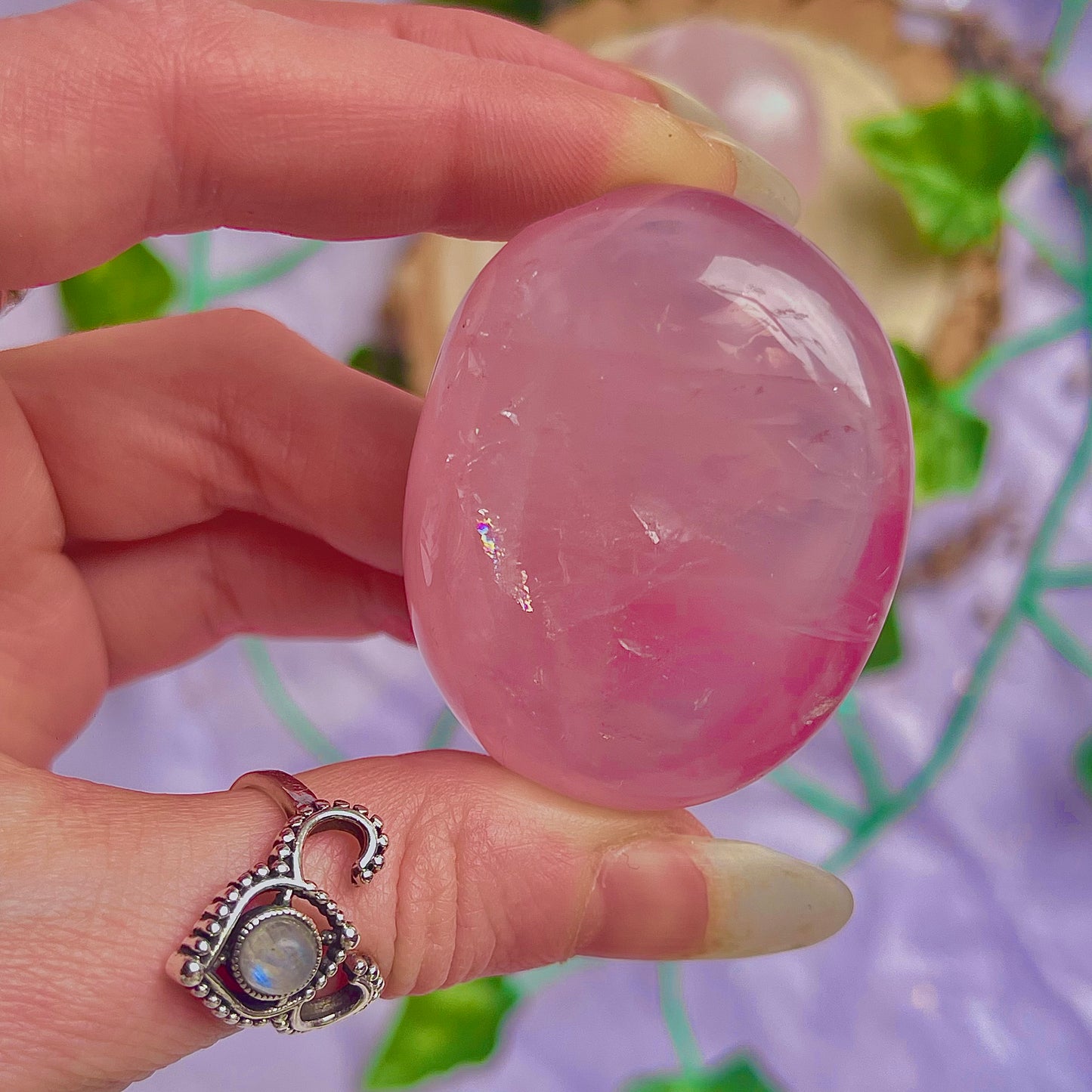 rose quartz palm stone - choose your own