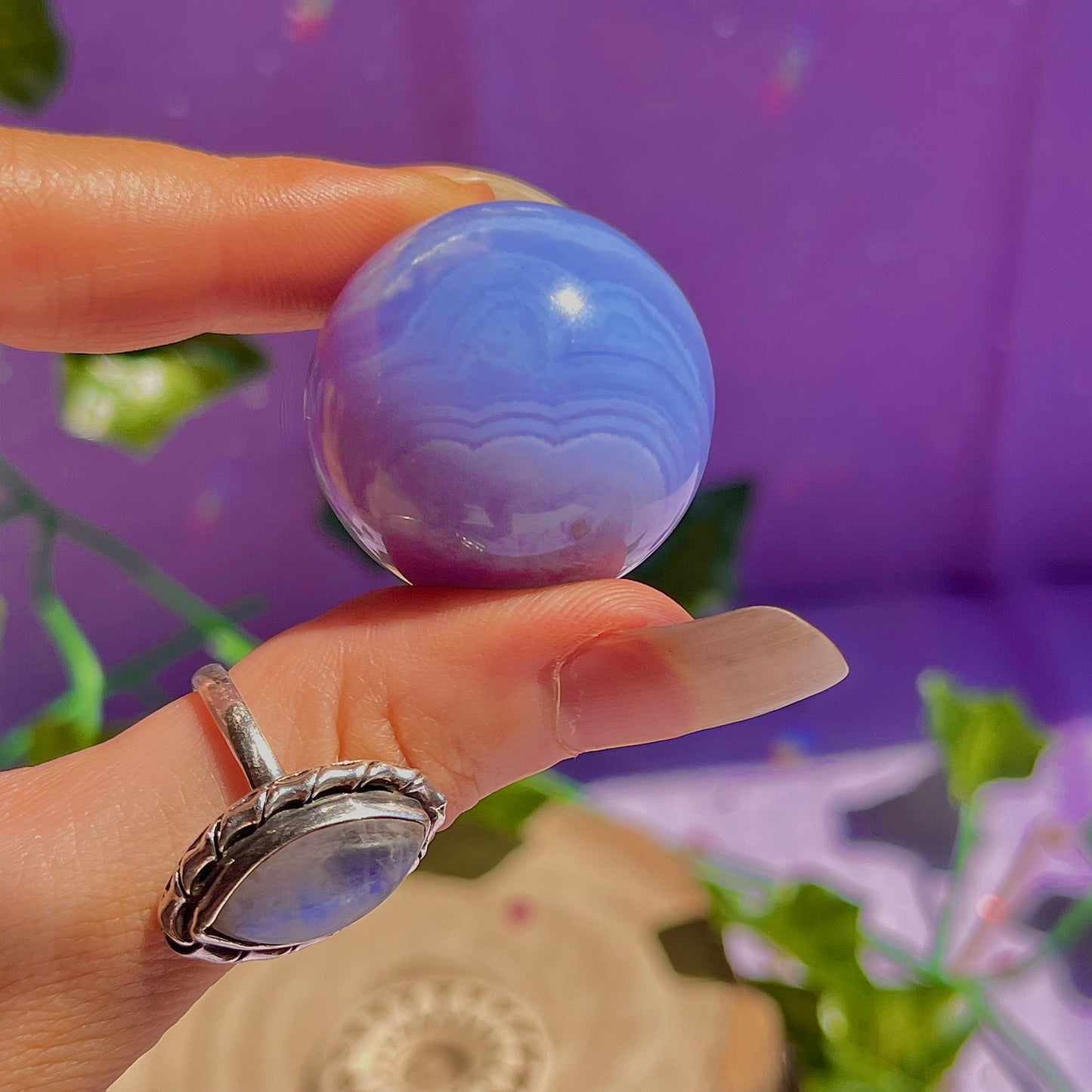 blue lace agate sphere B