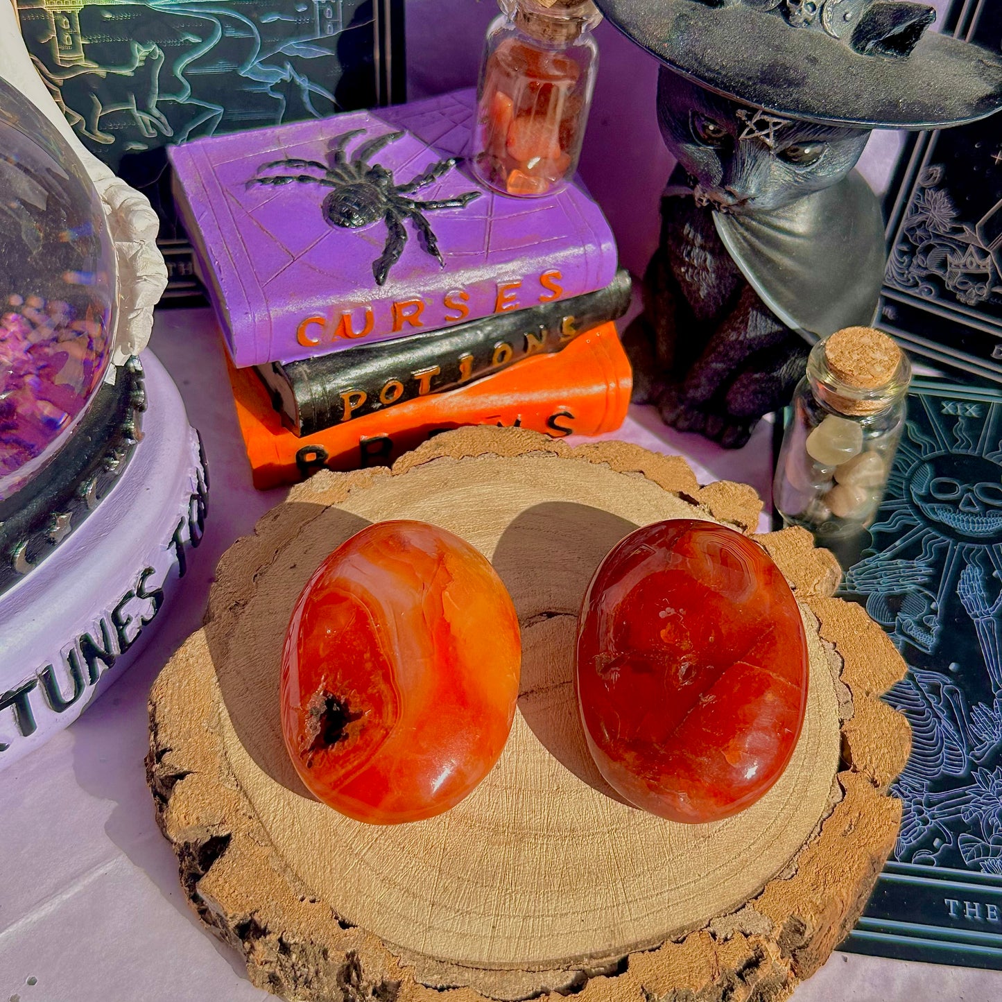 carnelian palm stones ~ intuitively chosen
