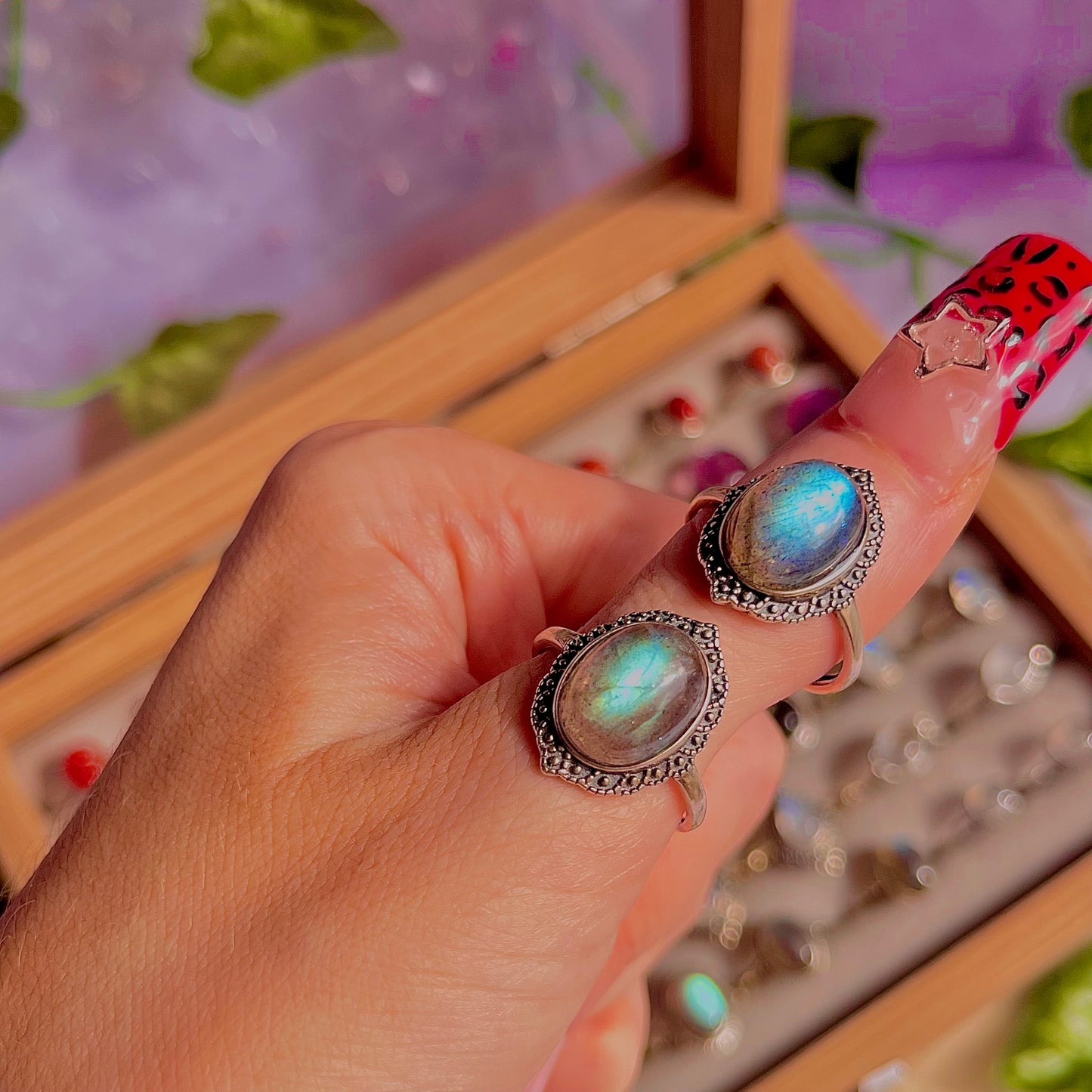 labradorite style A ~ 925 sterling silver adjustable rings / intuitively chosen