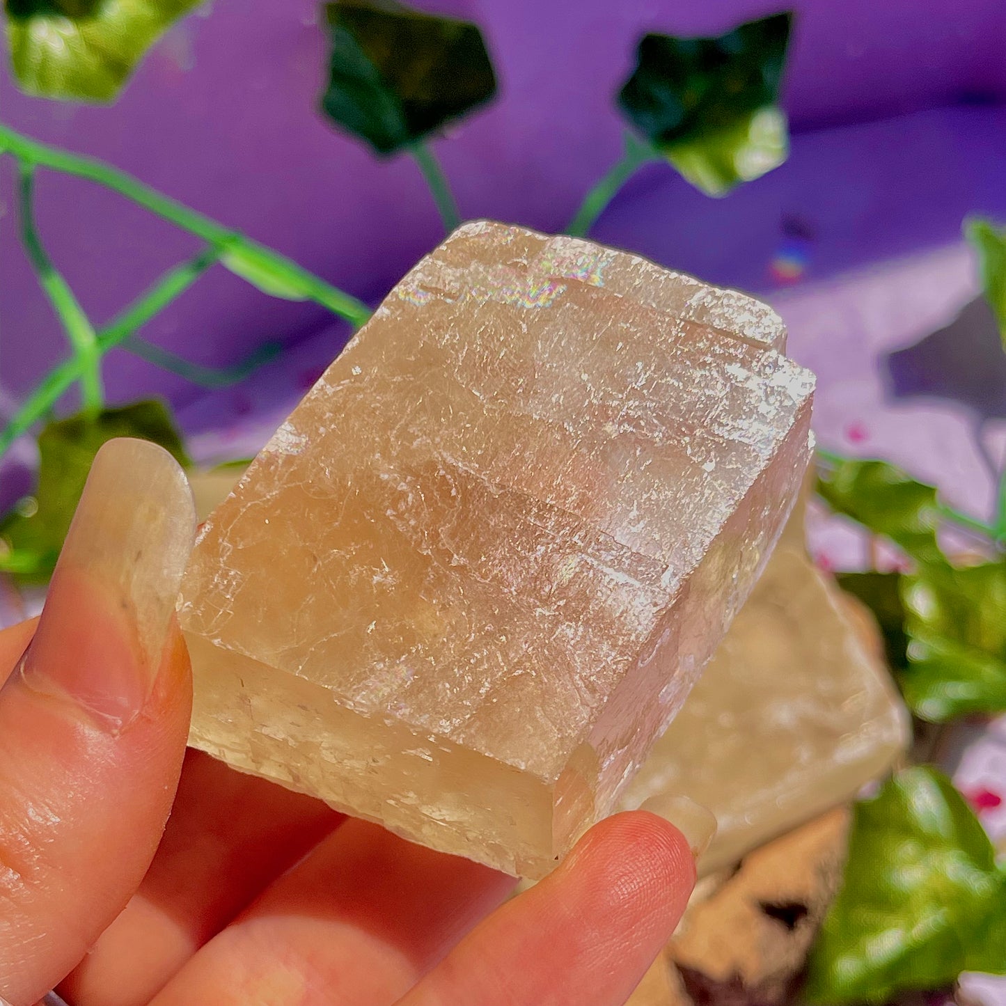 optical golden calcite natural rhombohedrons ~ small