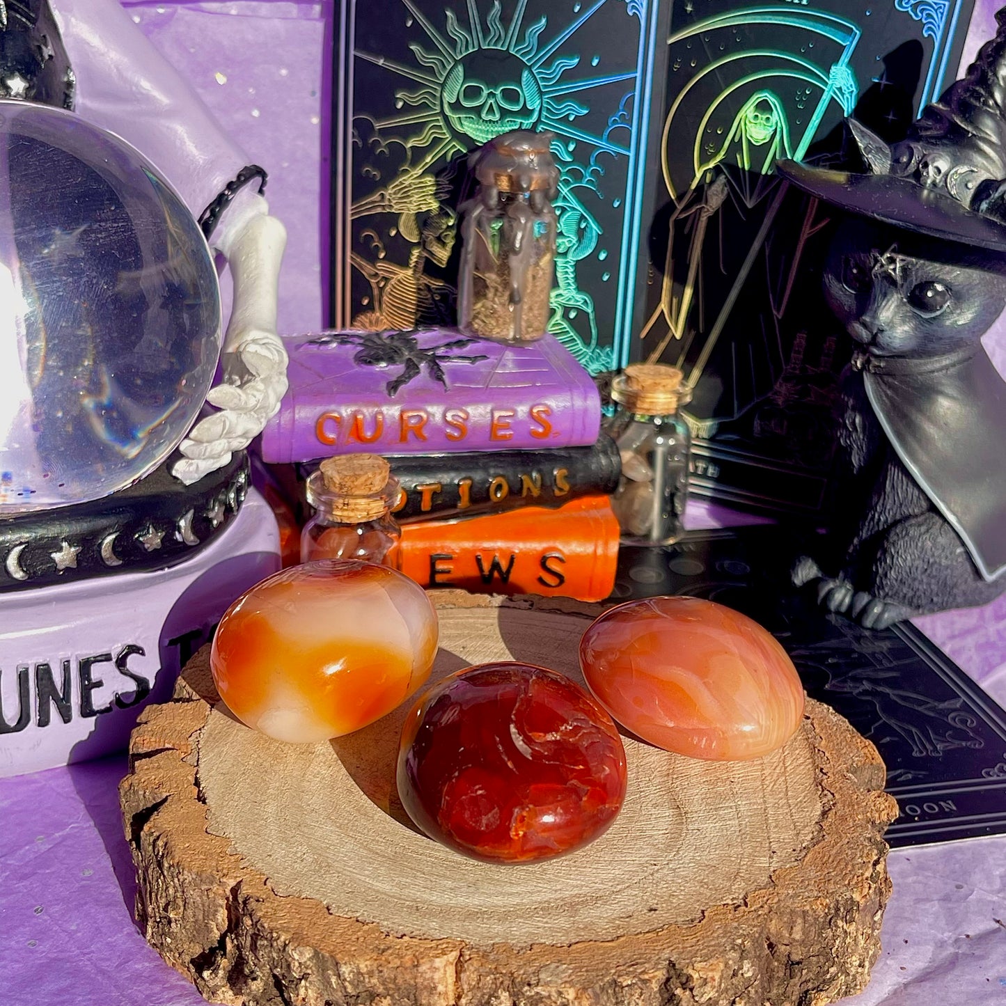 carnelian small palm stones ~ intuitively chosen