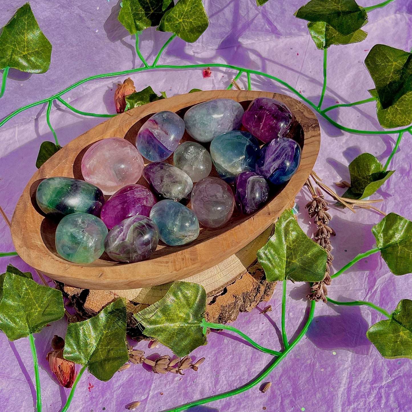 rainbow fluorite tumbles