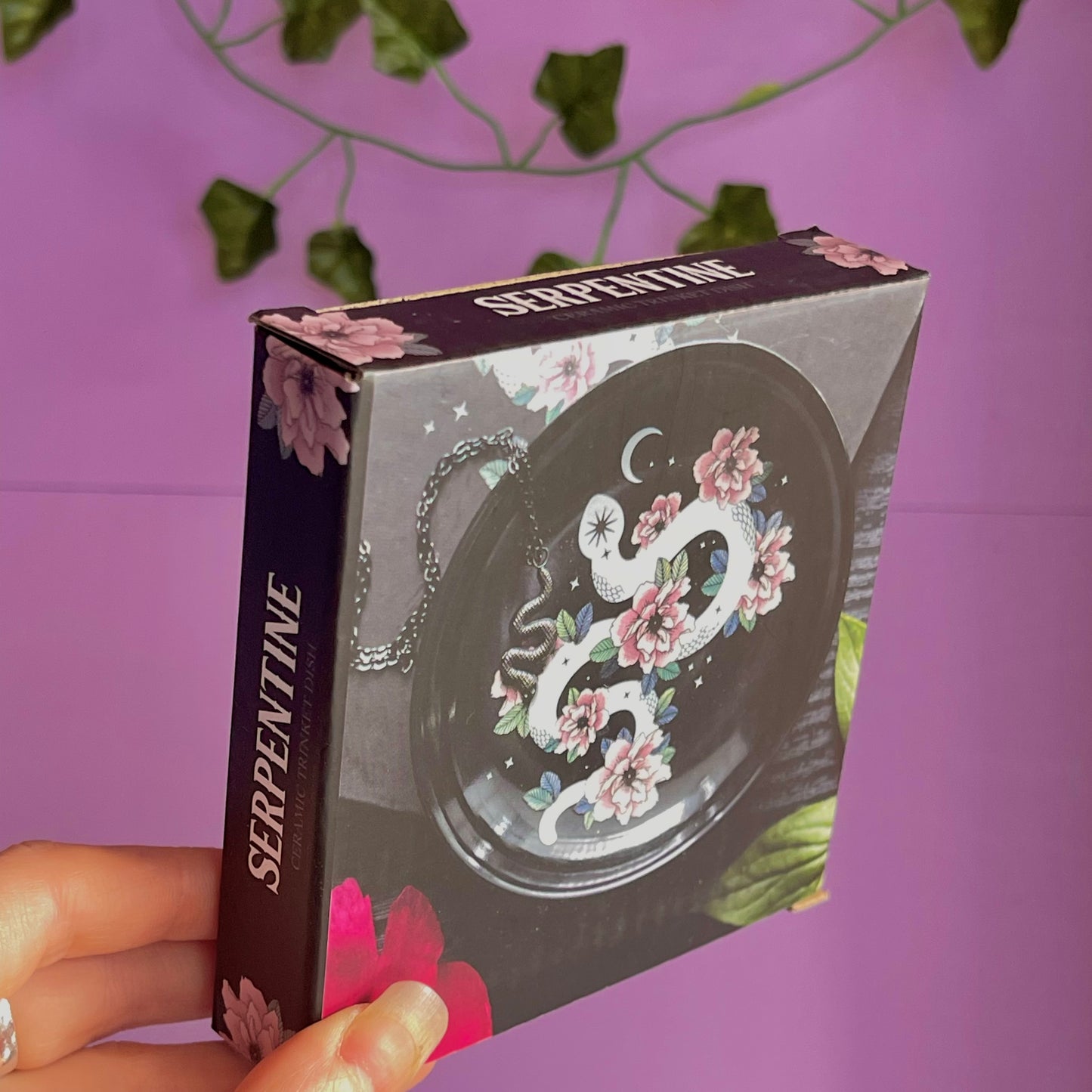 serpentine floral snake trinket dish