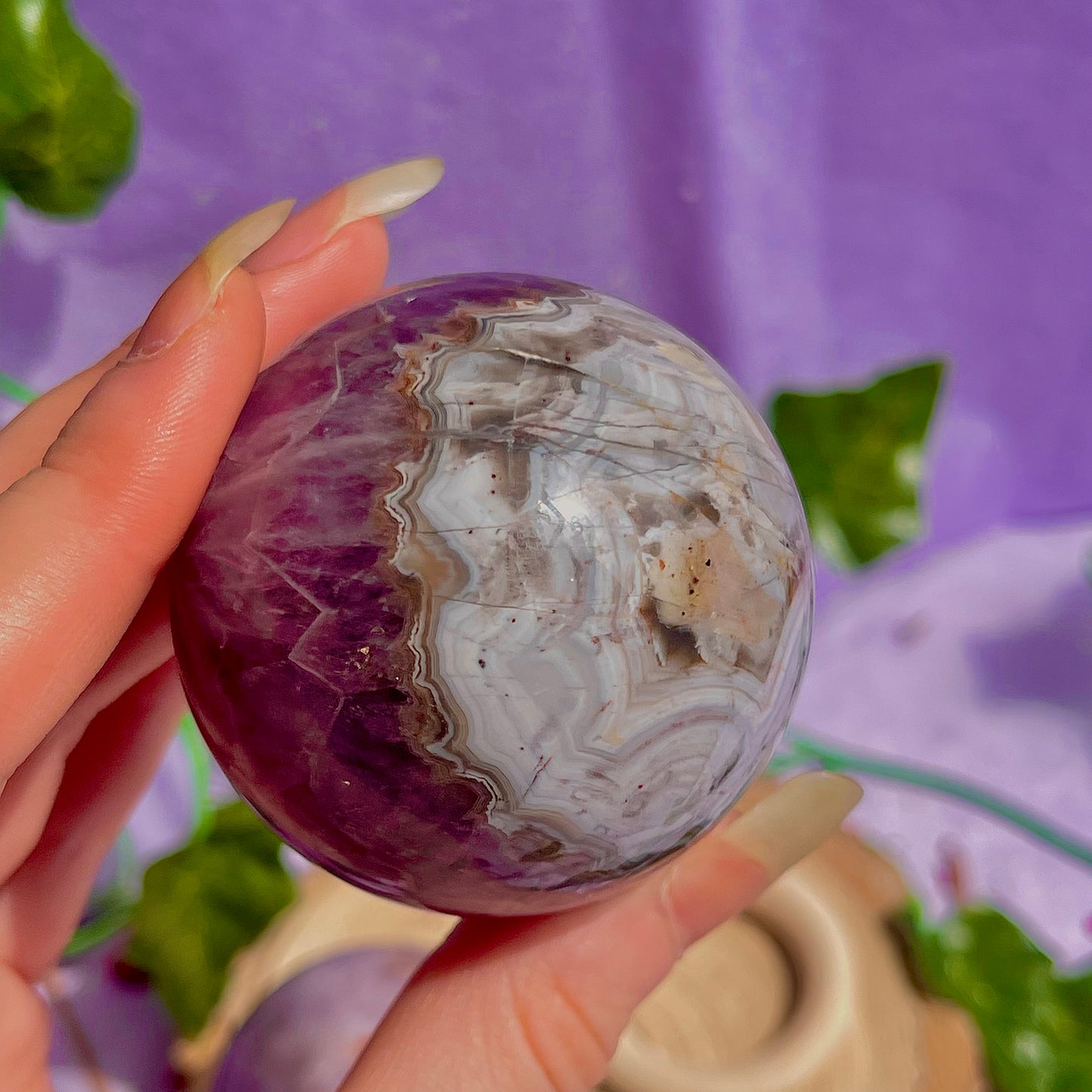 crazy lace agate & amethyst spheres ~ intuitively chosen