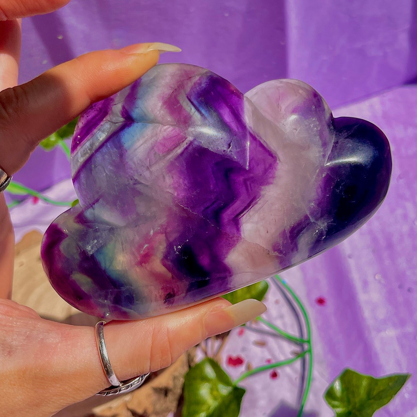 rainbow fluorite cloud bowl A