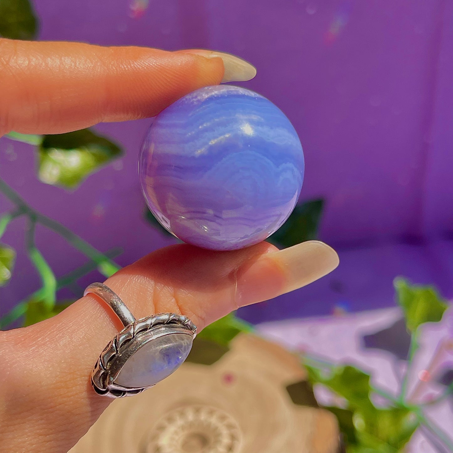blue lace agate sphere B