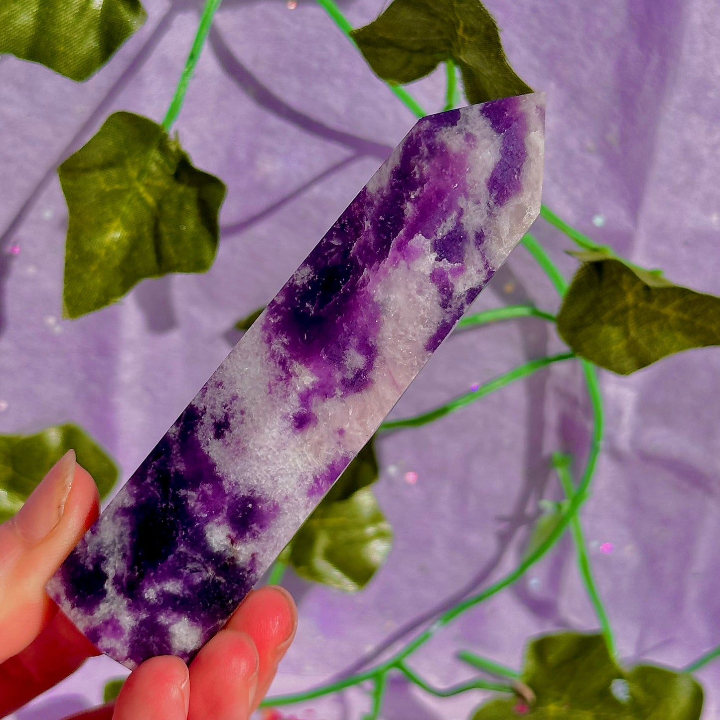 purple towers ~ lepidolite & phosphosiderite ~ choose your own