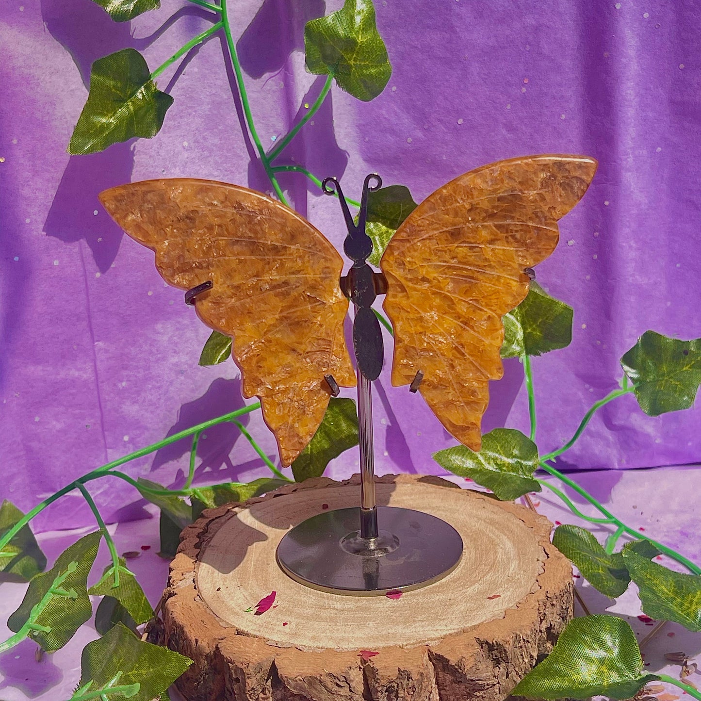 golden healer butterfly wings on stand