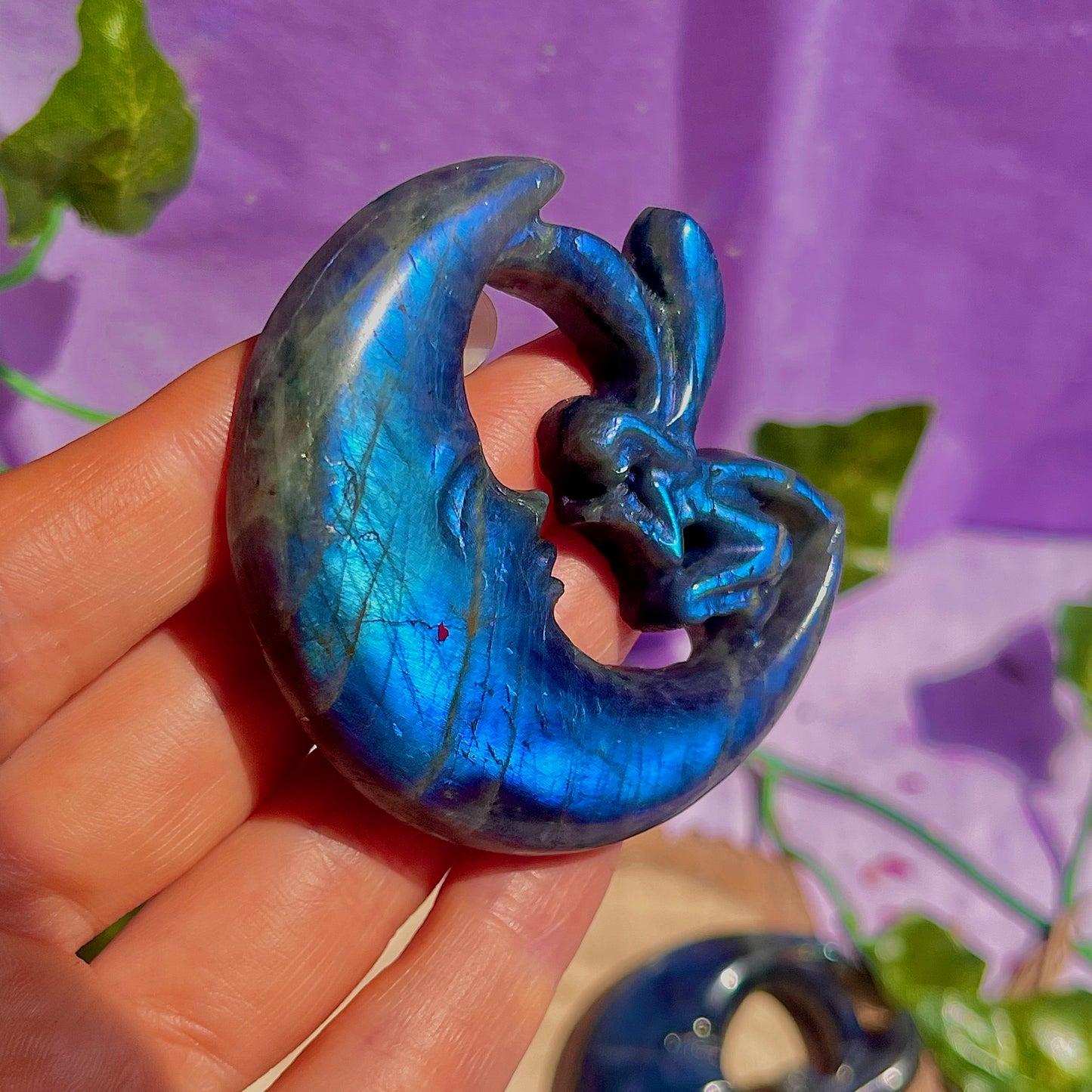 labradorite moon & fairy carvings