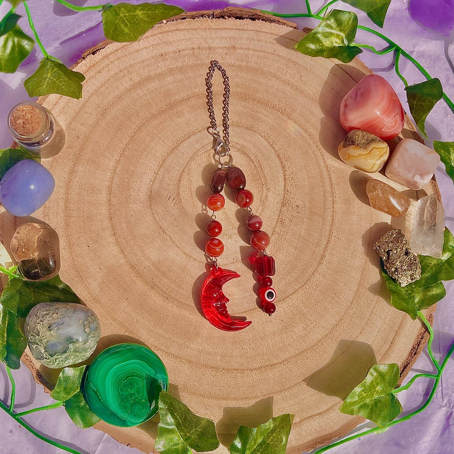 red moon car charm