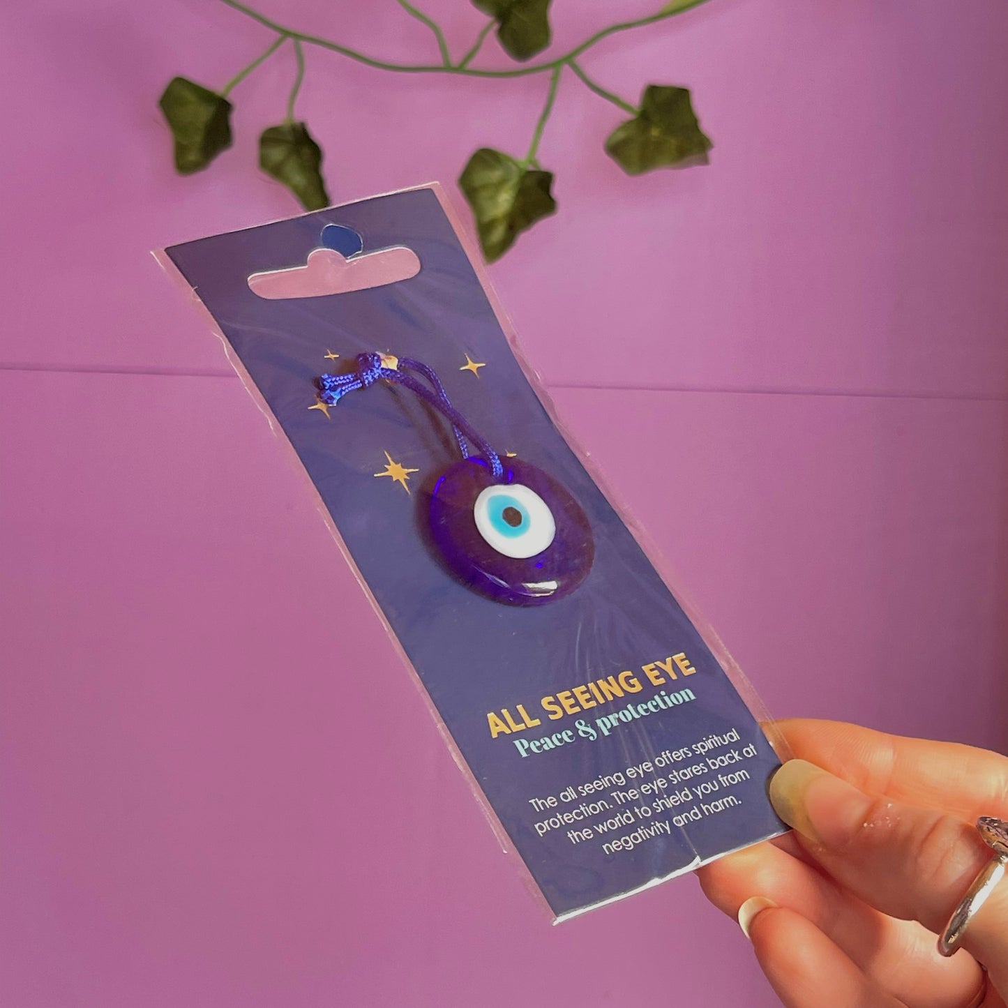 glass all seeing eye protection charm