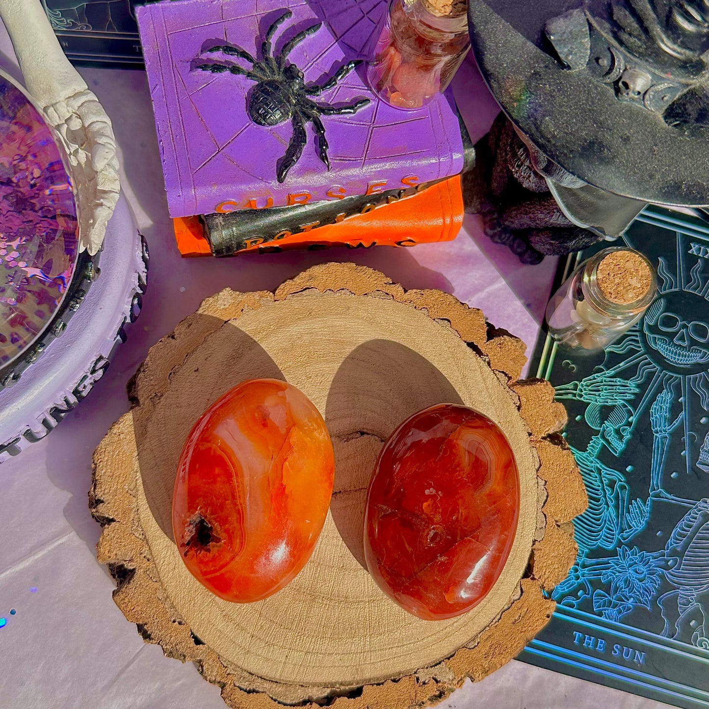 carnelian palm stones ~ intuitively chosen