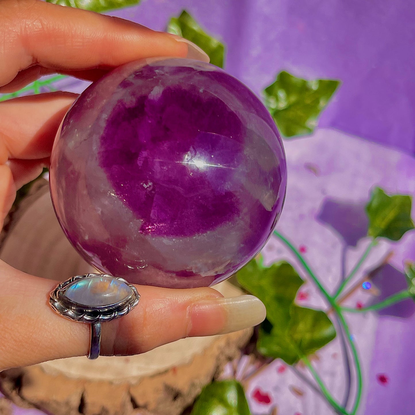 rainbow fluorite sphere A