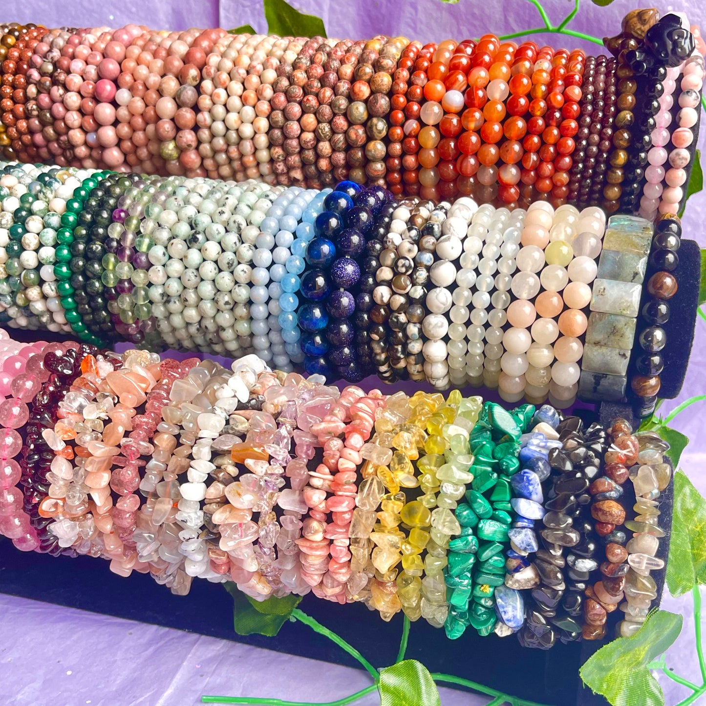 crystal bracelets (beaded & chip)