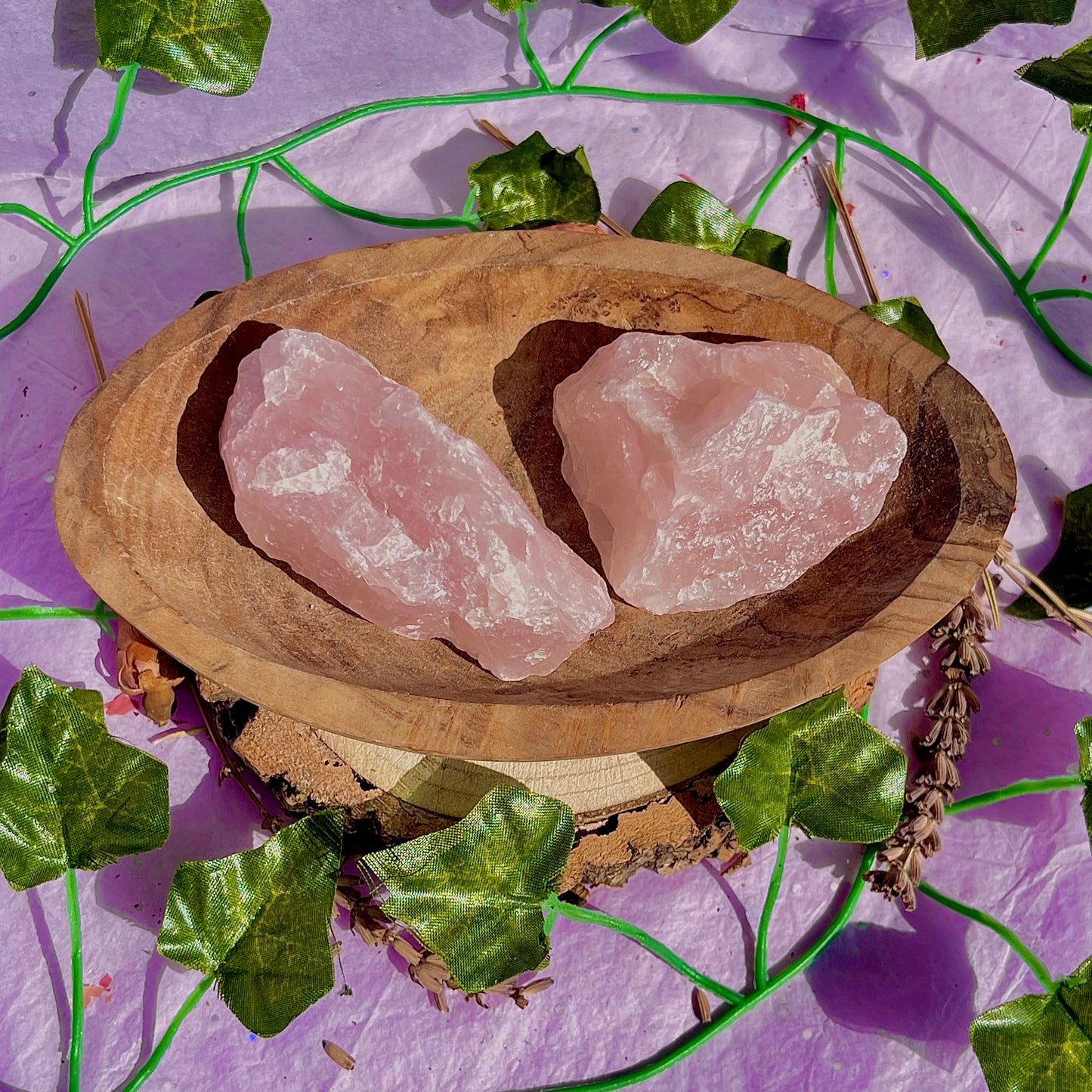 raw/rough rose quartz