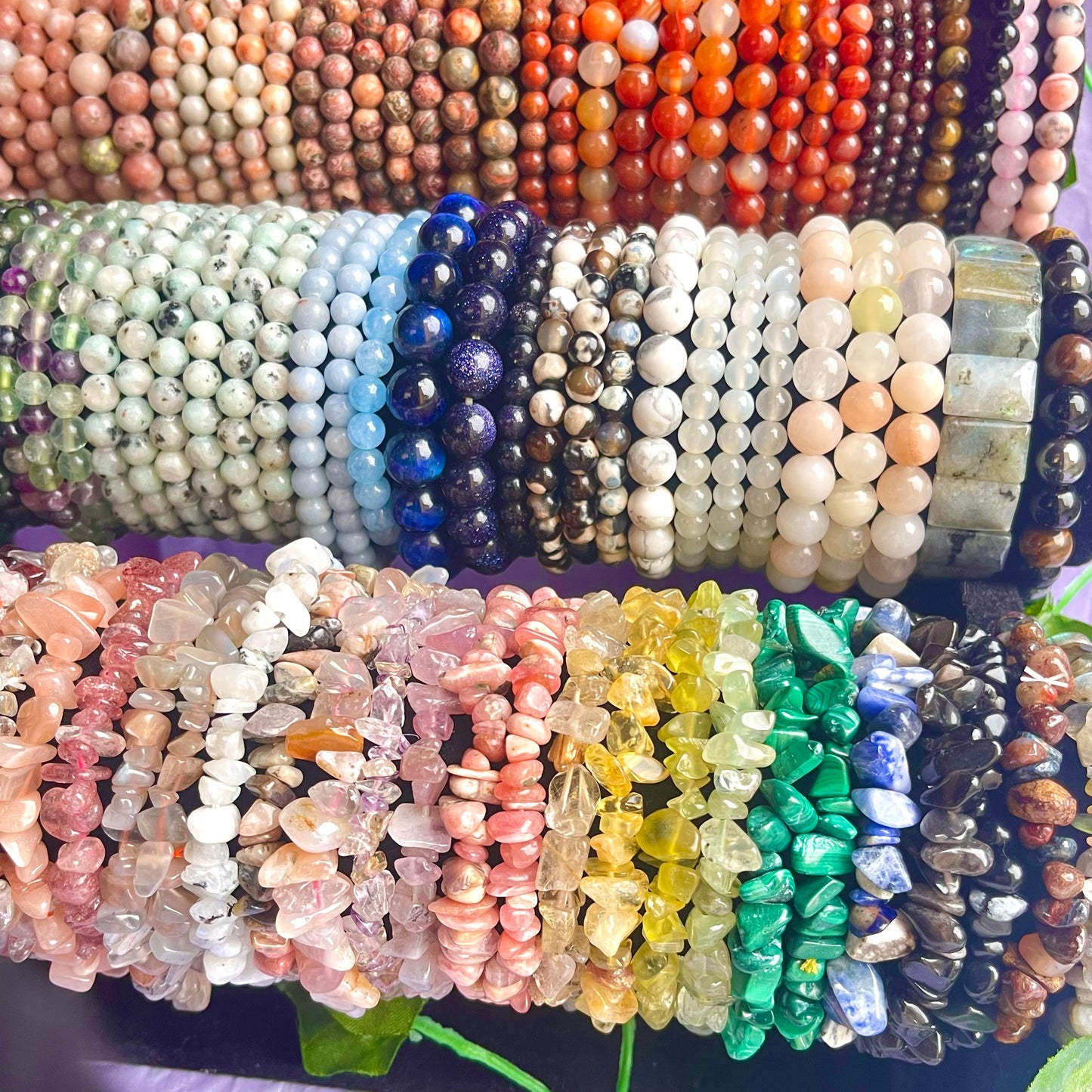 crystal bracelets (beaded & chip)