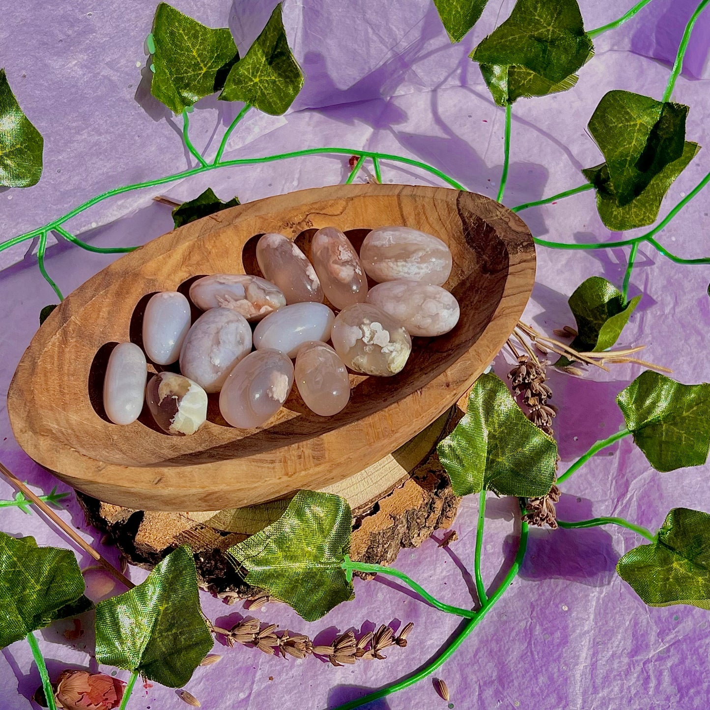 flower agate tumble