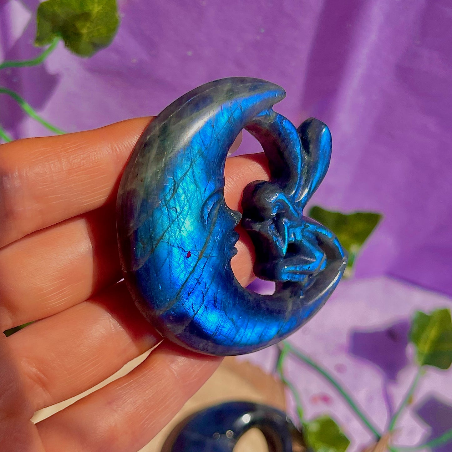 labradorite moon & fairy carvings