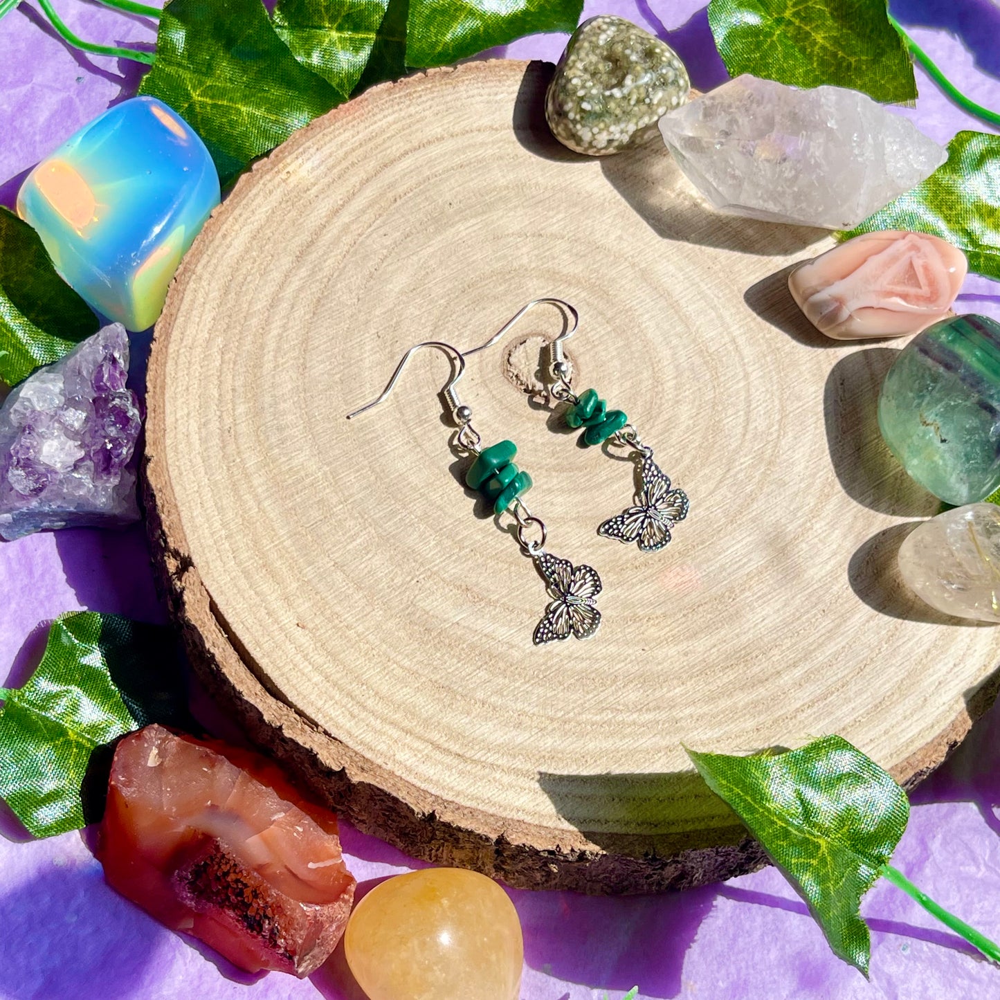 butterflies - malachite on 925 hooks