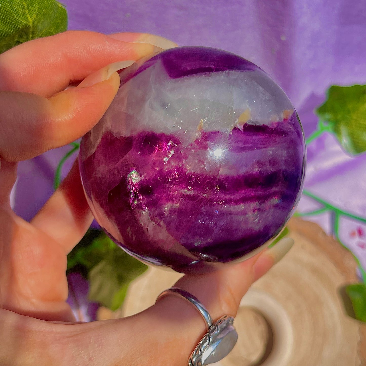 rainbow fluorite sphere B
