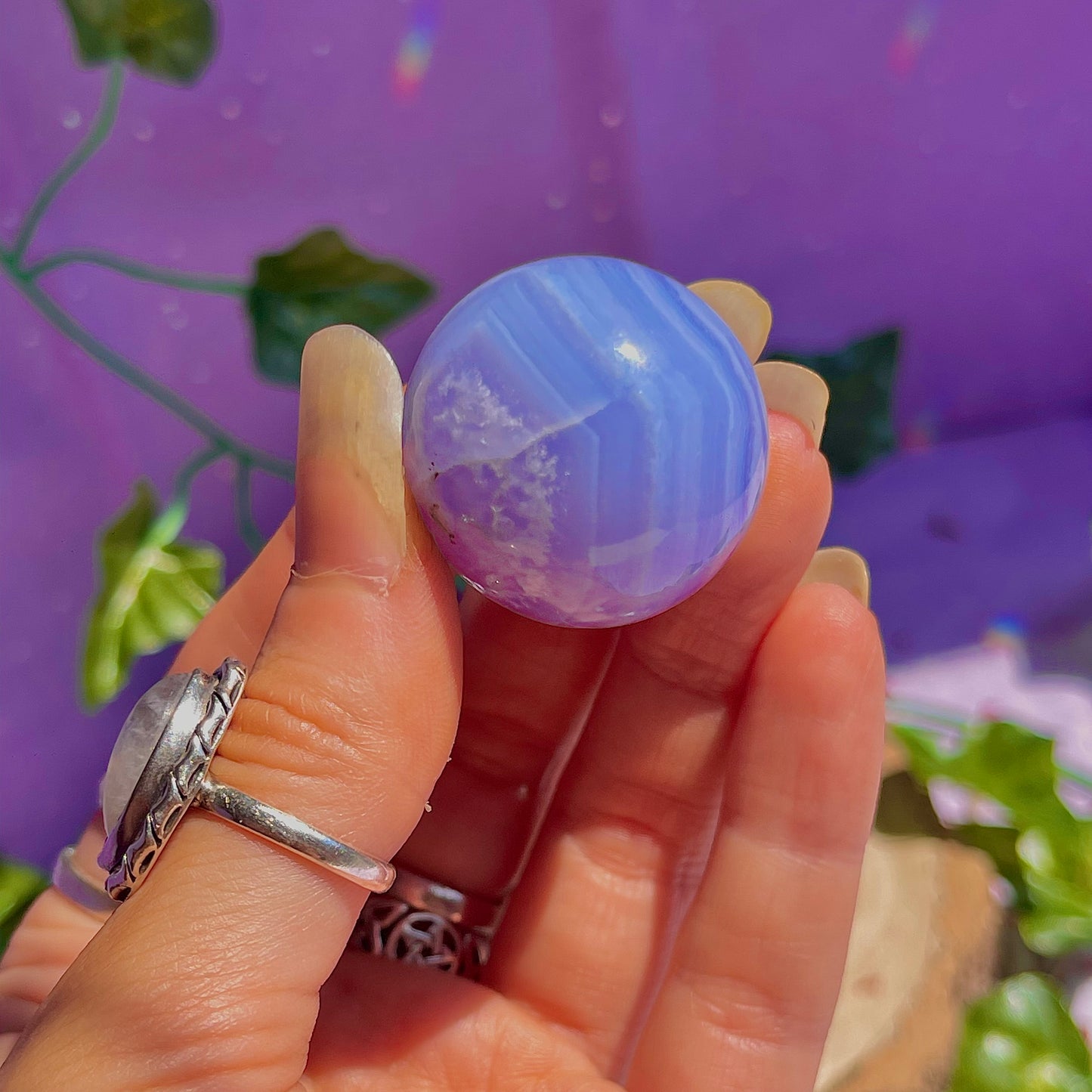 blue lace agate sphere A