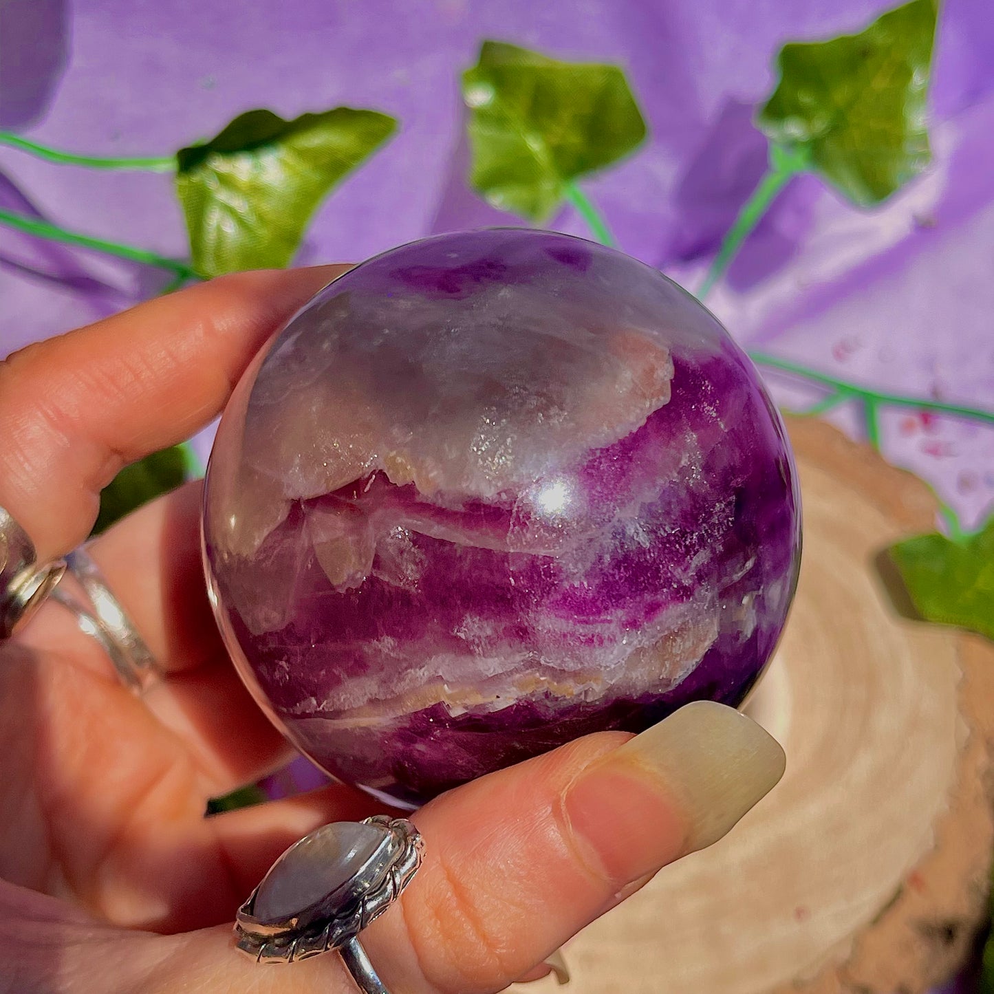 rainbow fluorite sphere B
