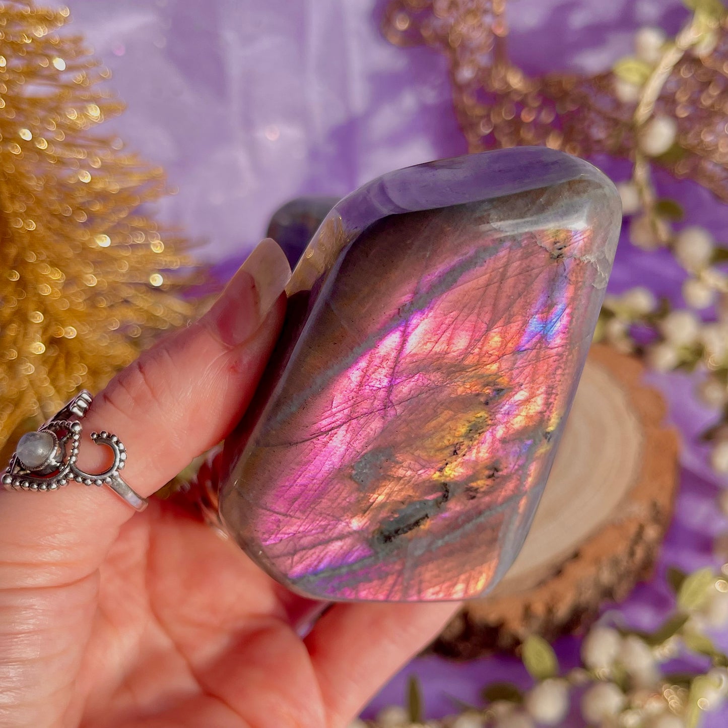 labradorite freeform sunset flash ~ intuitively chosen