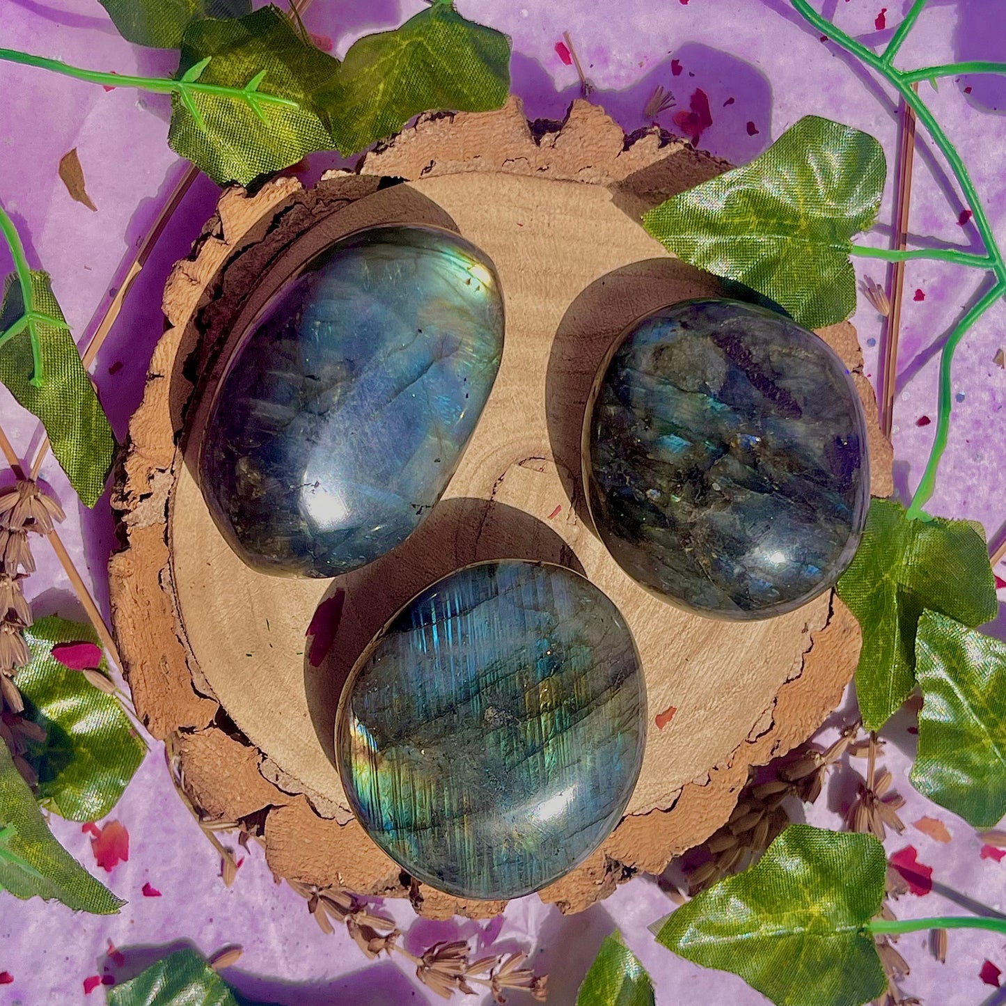 labradorite palm stone ~ intuitively chosen