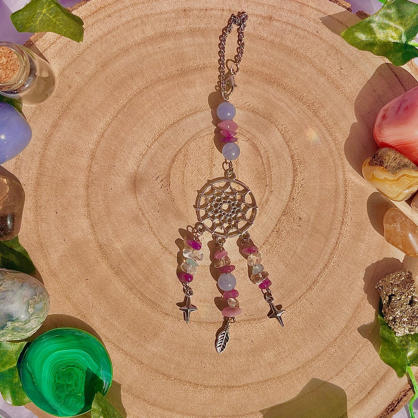 calm dream catcher car charm
