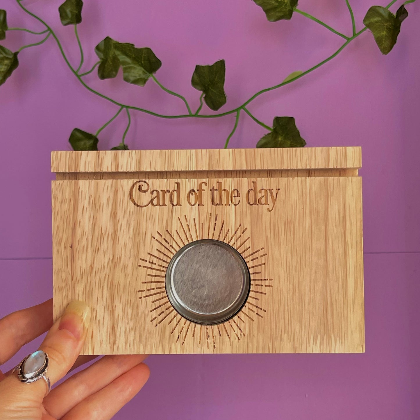 card of the day tarot card stand with tea light holder