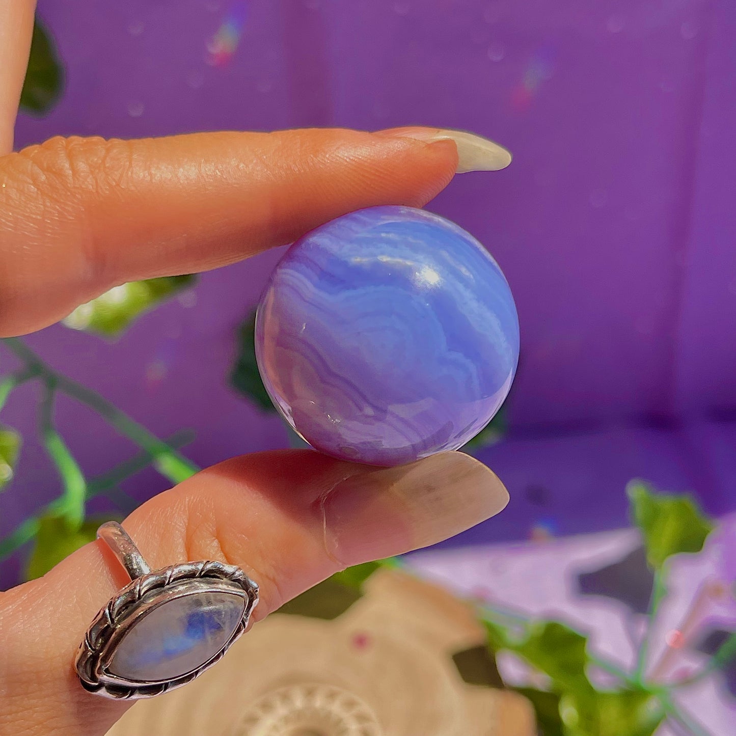 blue lace agate sphere B
