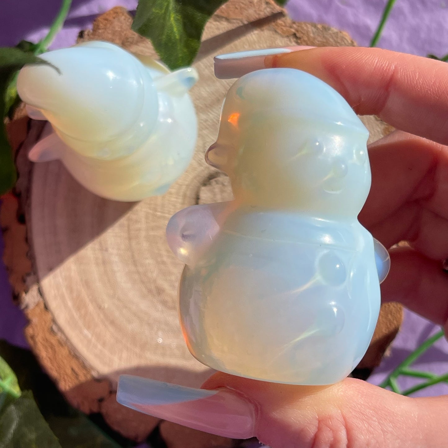 opalite snowman carving