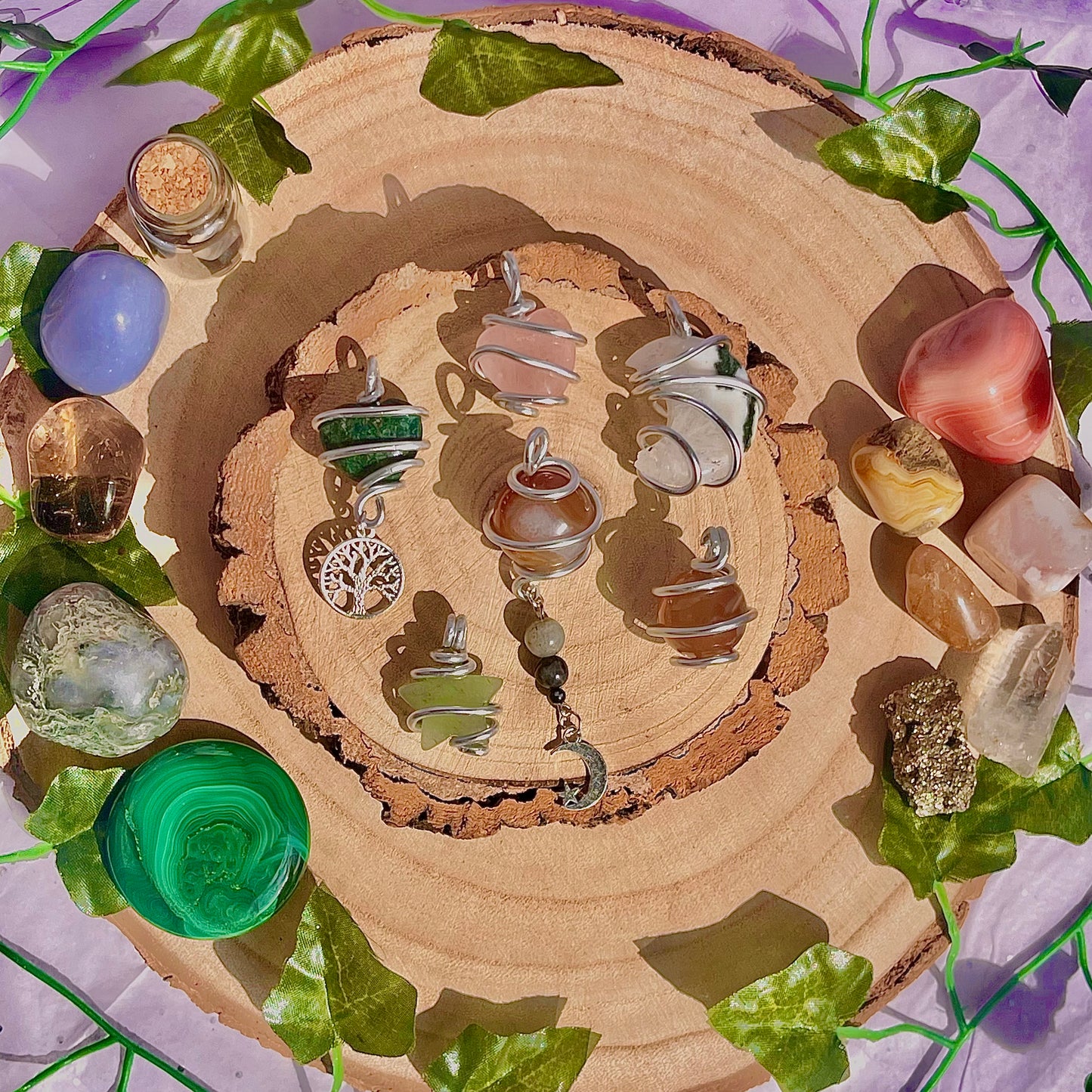 wire wrapped pendants (aluminium wire)
