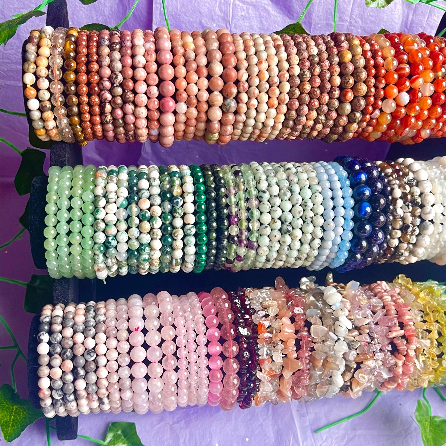 crystal bracelets (beaded & chip)