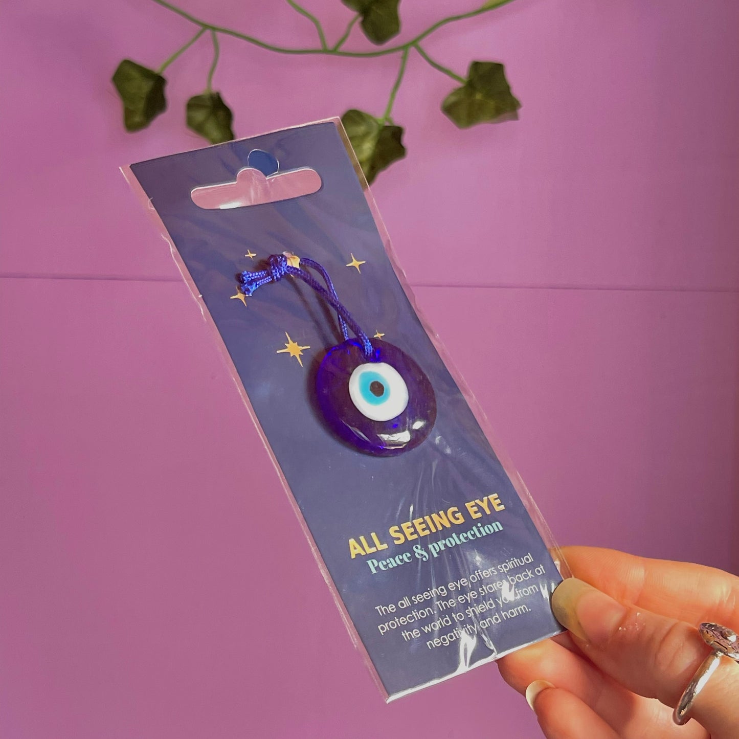 glass all seeing eye protection charm