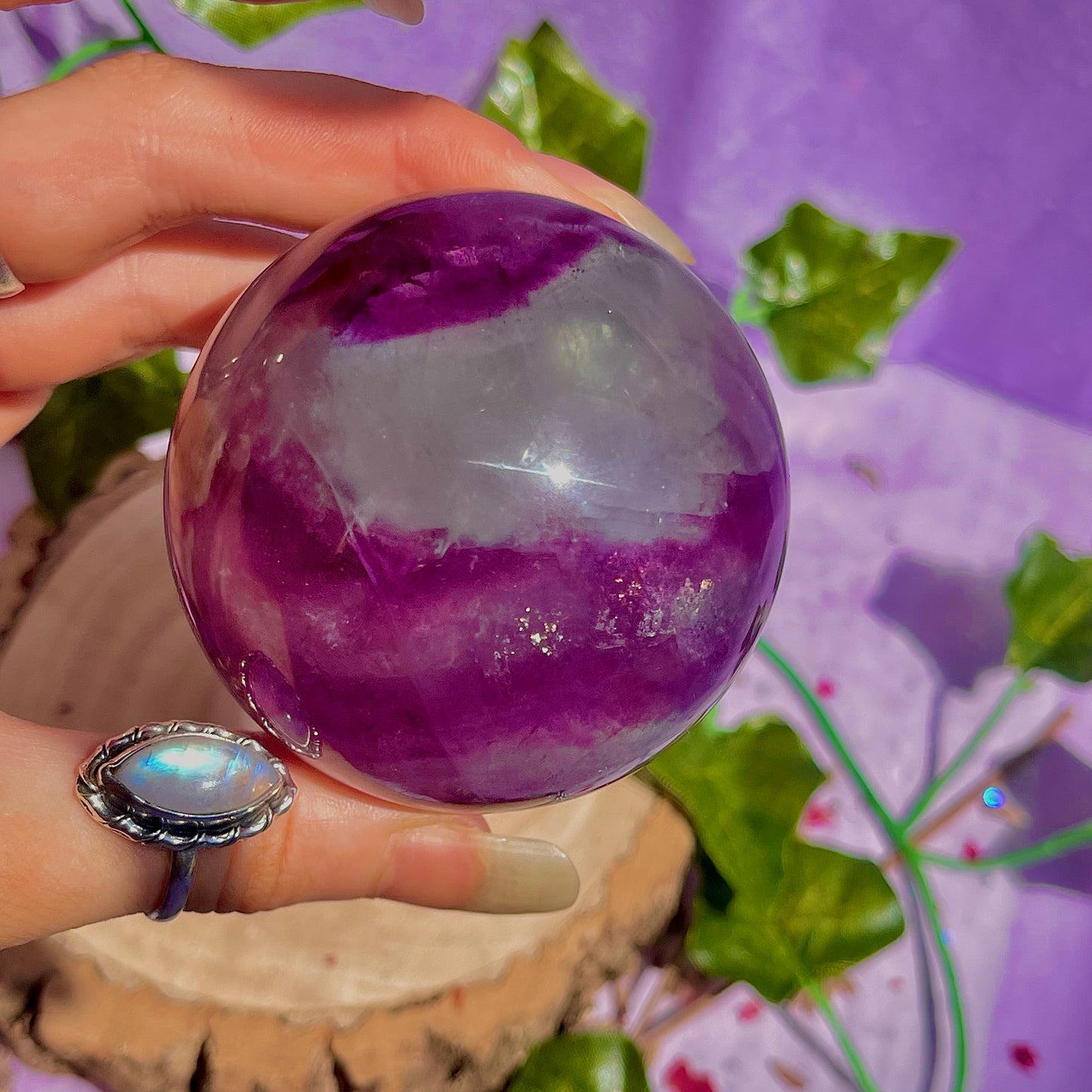 rainbow fluorite sphere A