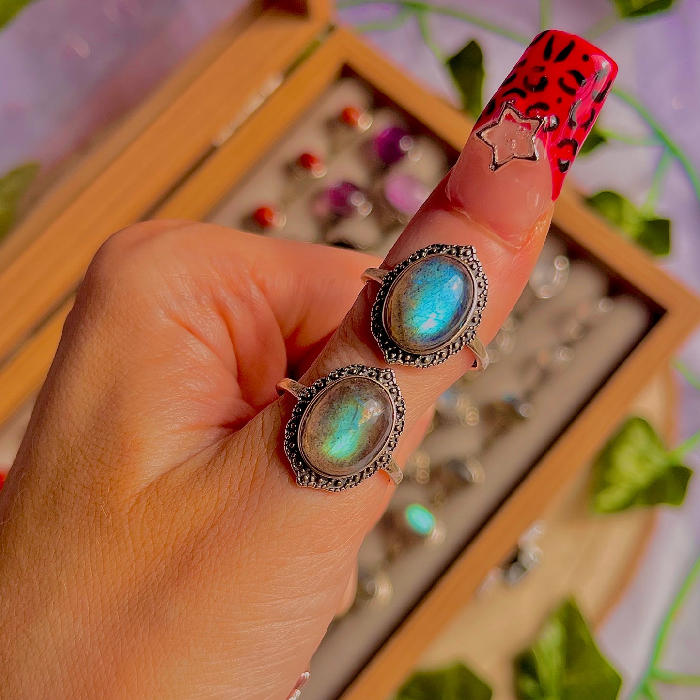 labradorite style A ~ 925 sterling silver adjustable rings / intuitively chosen