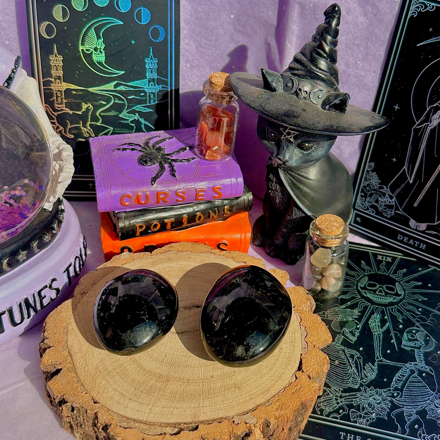 black tourmaline palm stones ~ intuitively chosen