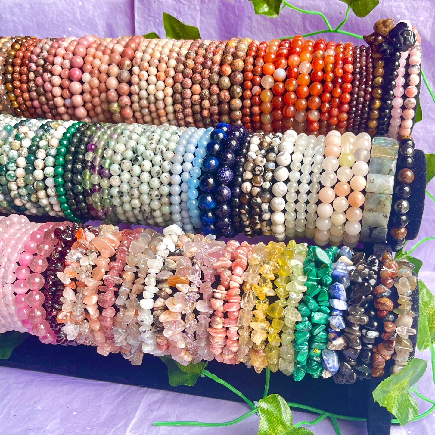 crystal bracelets (beaded & chip)