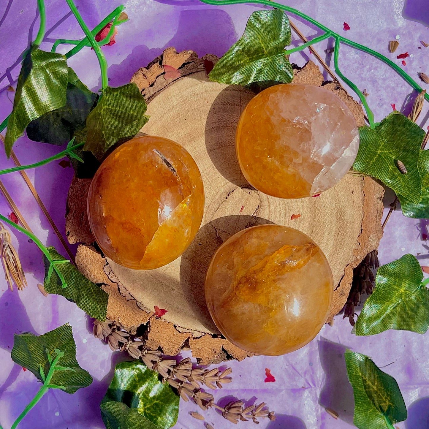 golden healer palm stones ~ intuitively chosen