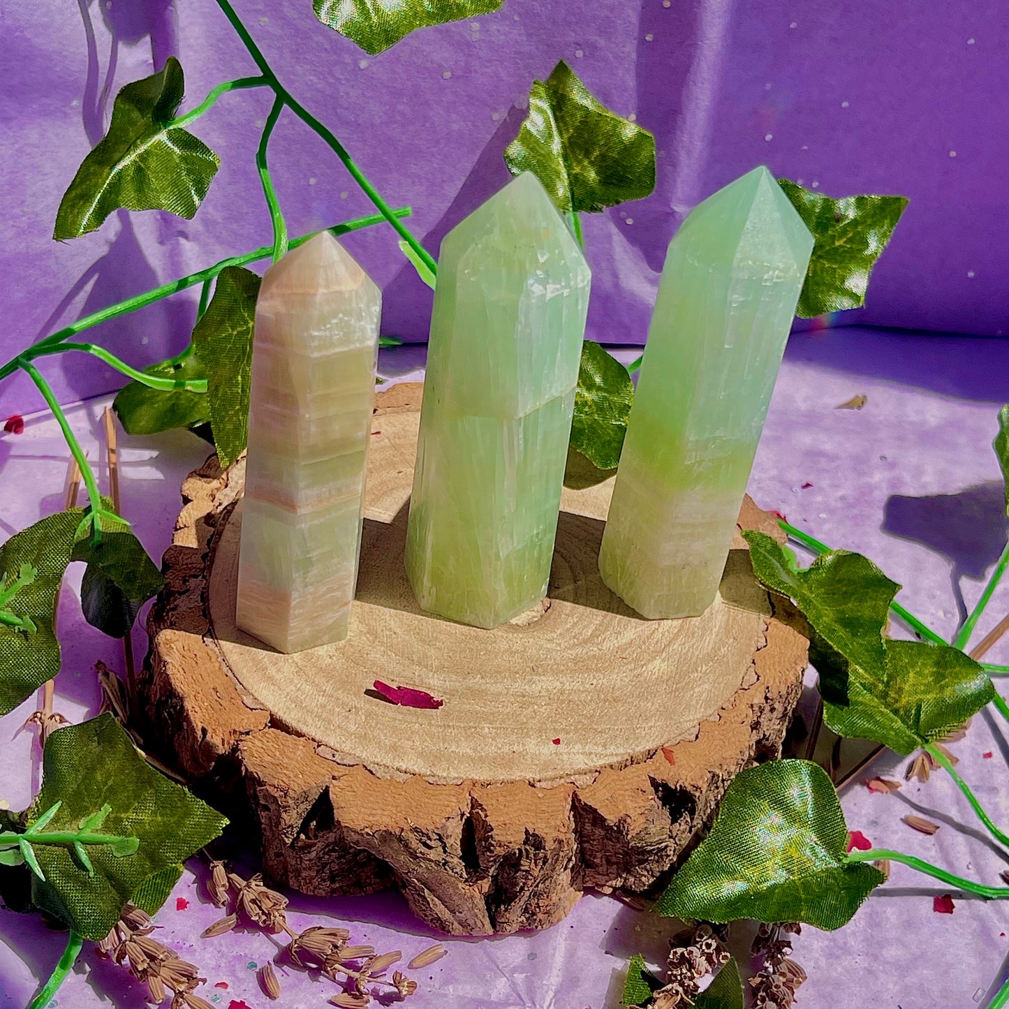 pistachio calcite towers ~ intuitively chosen
