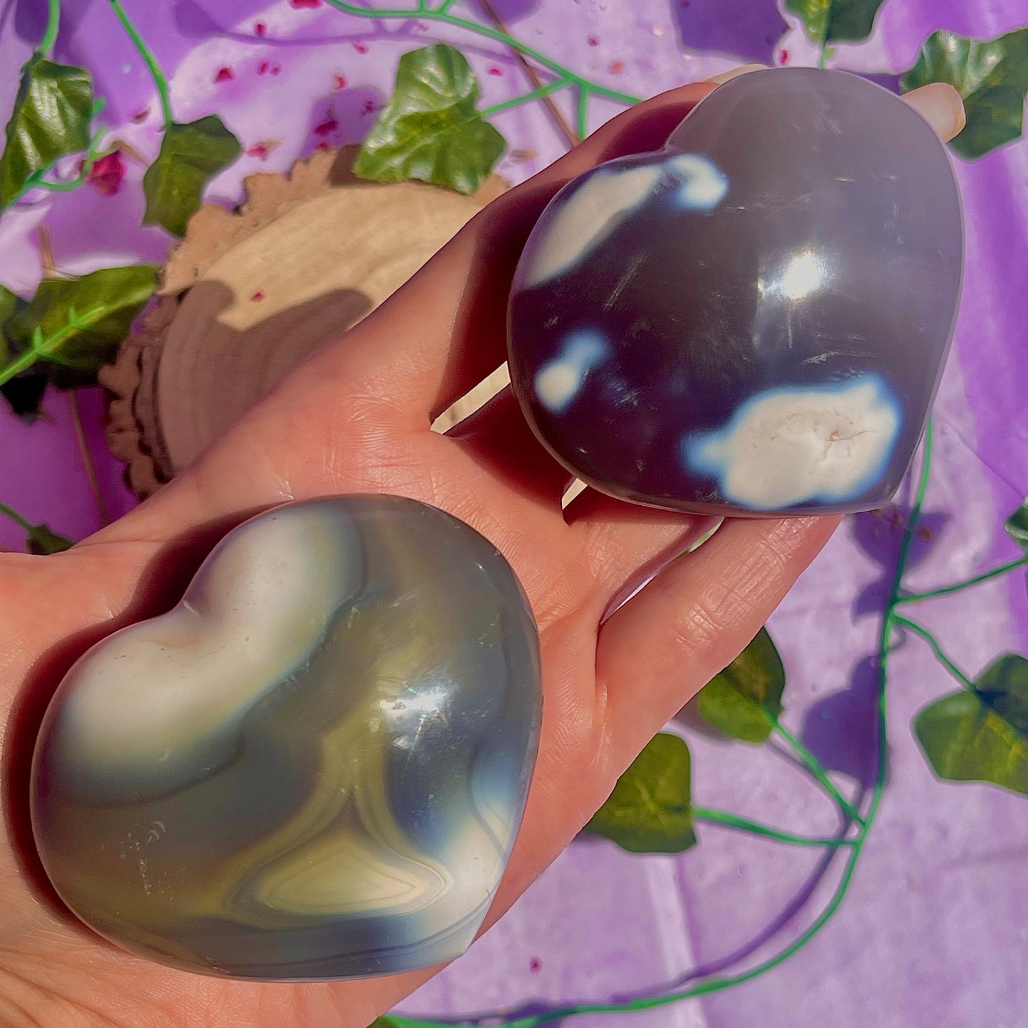 orca agate heart carvings ~ choose your own