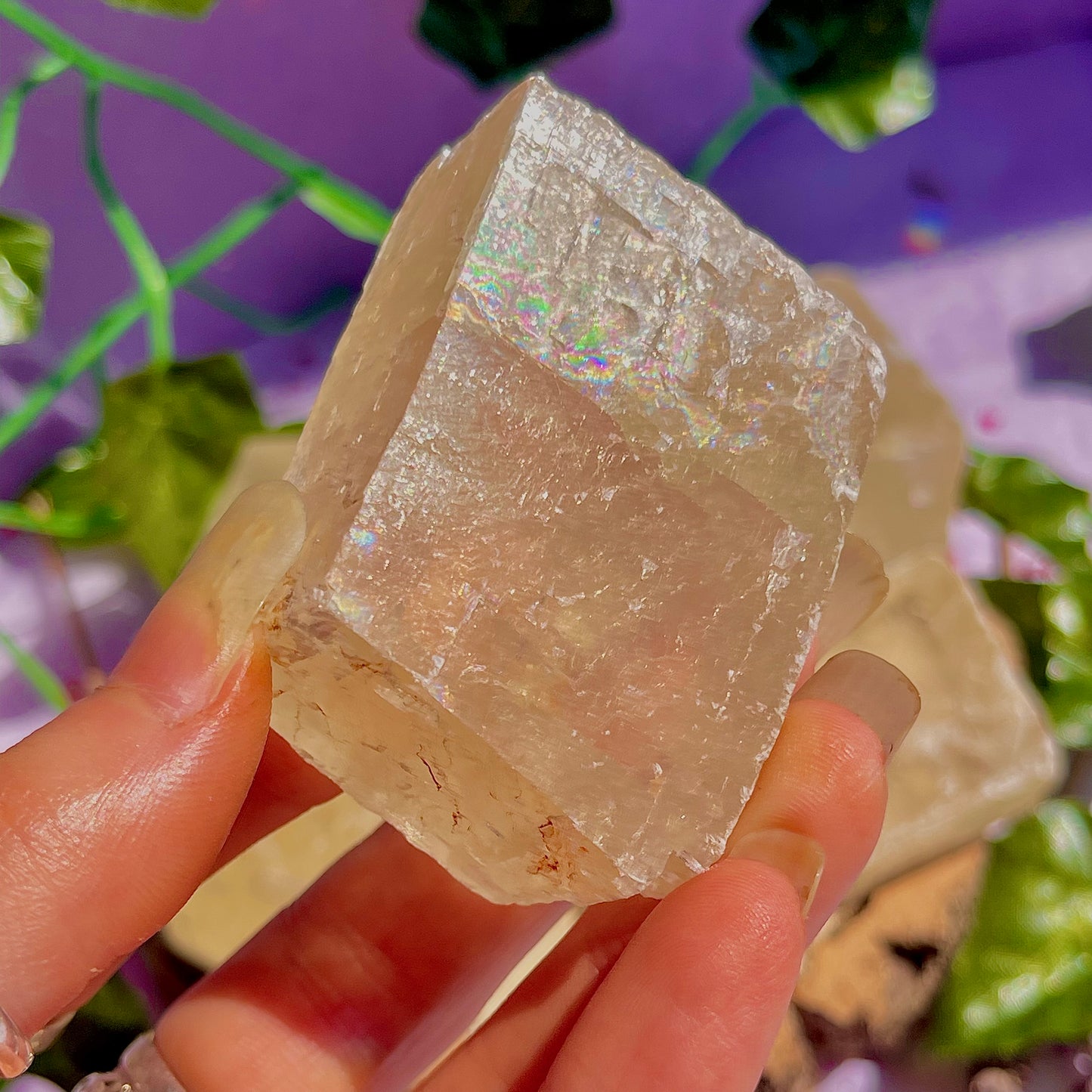 optical golden calcite natural rhombohedrons ~ small