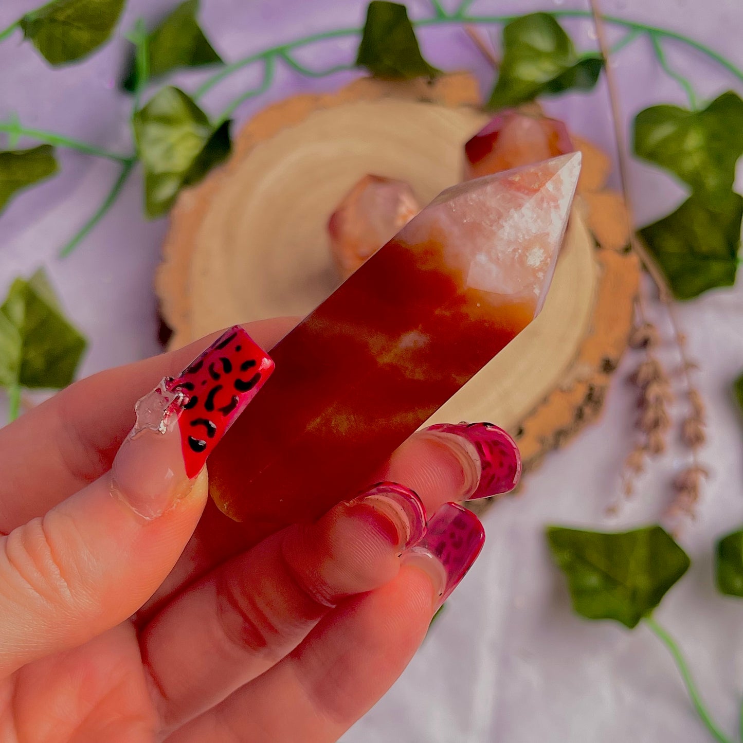 carnelian & flower agate towers ~ choose your own