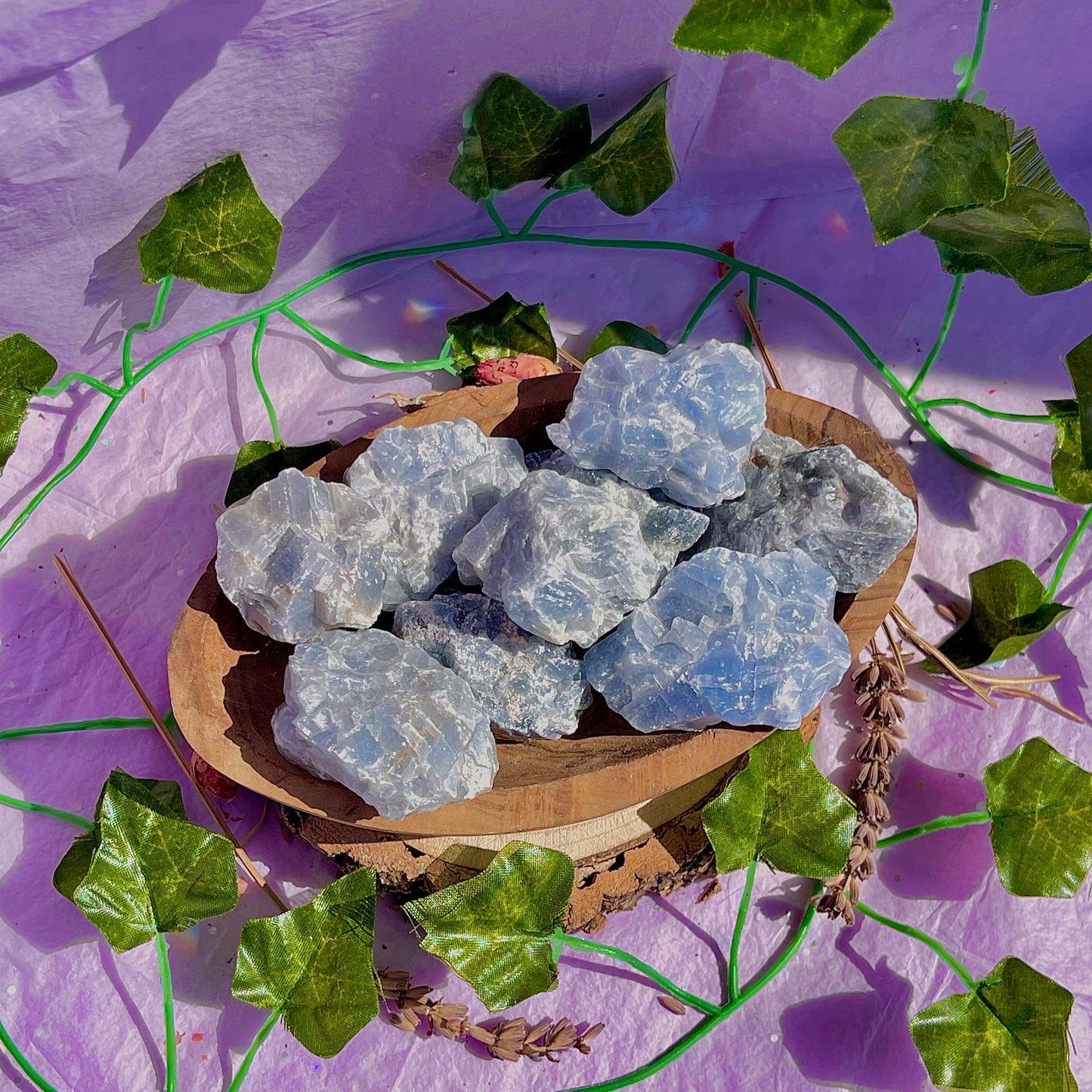 raw/rough blue calcite