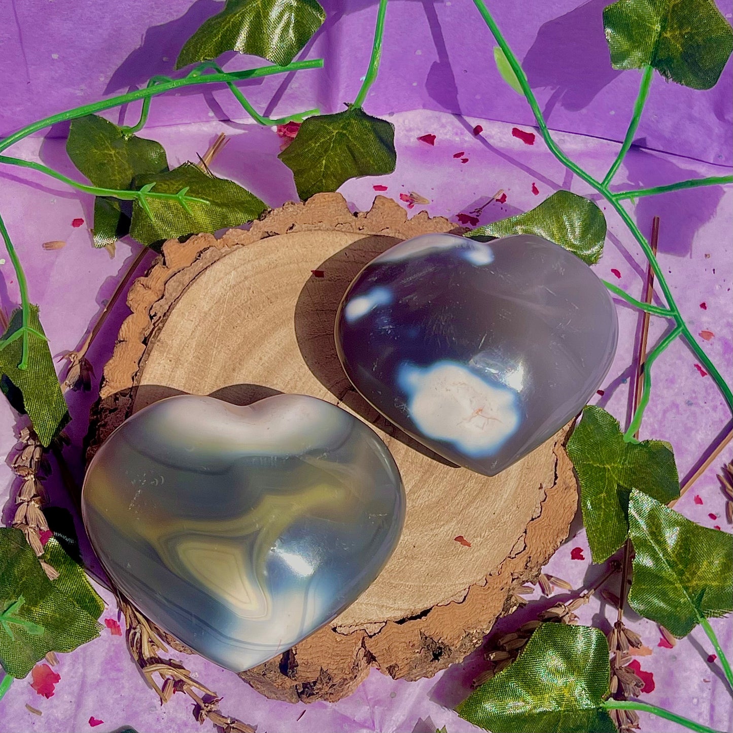 orca agate heart carvings ~ choose your own