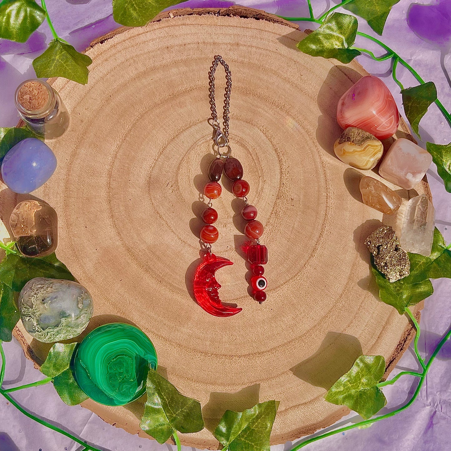 red moon car charm