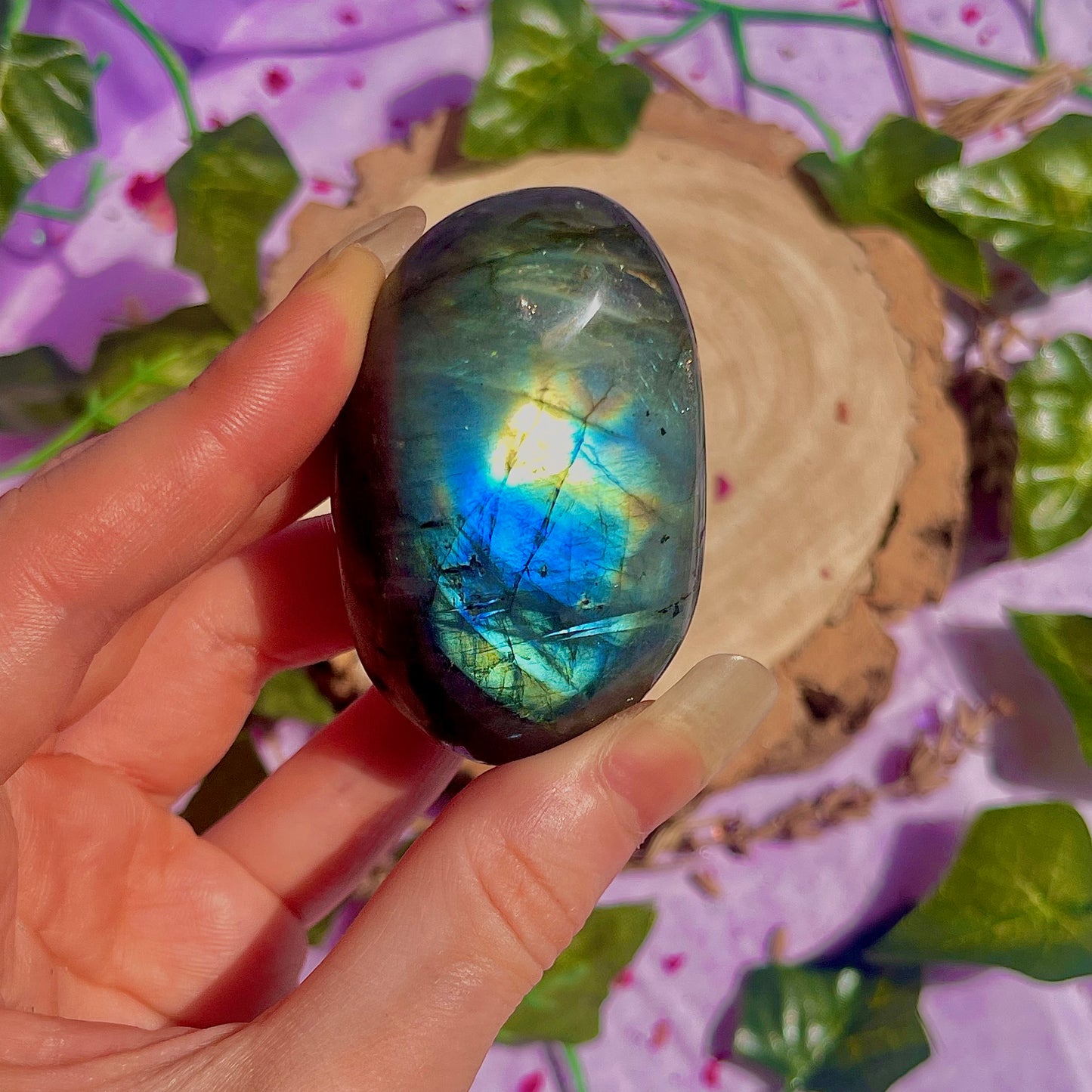 labradorite palm stone ~ intuitively chosen