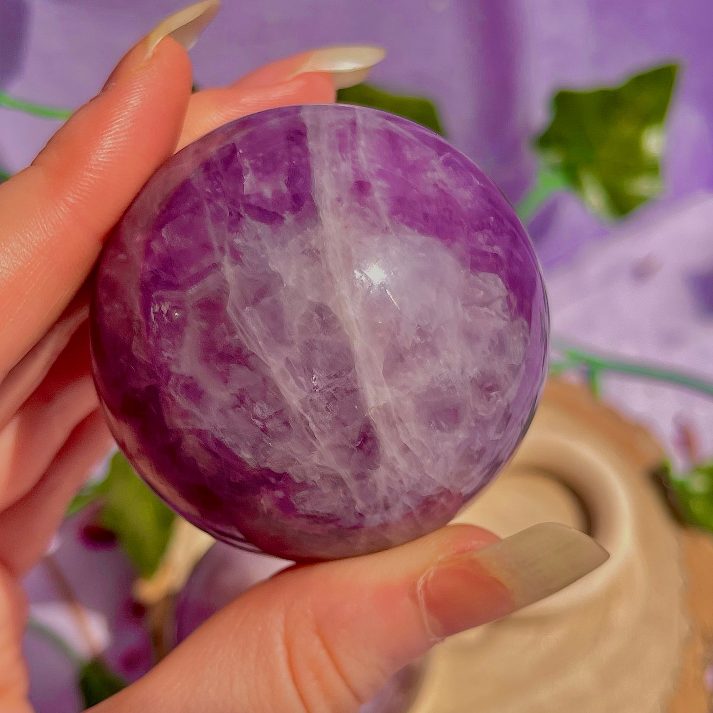 crazy lace agate & amethyst spheres ~ intuitively chosen